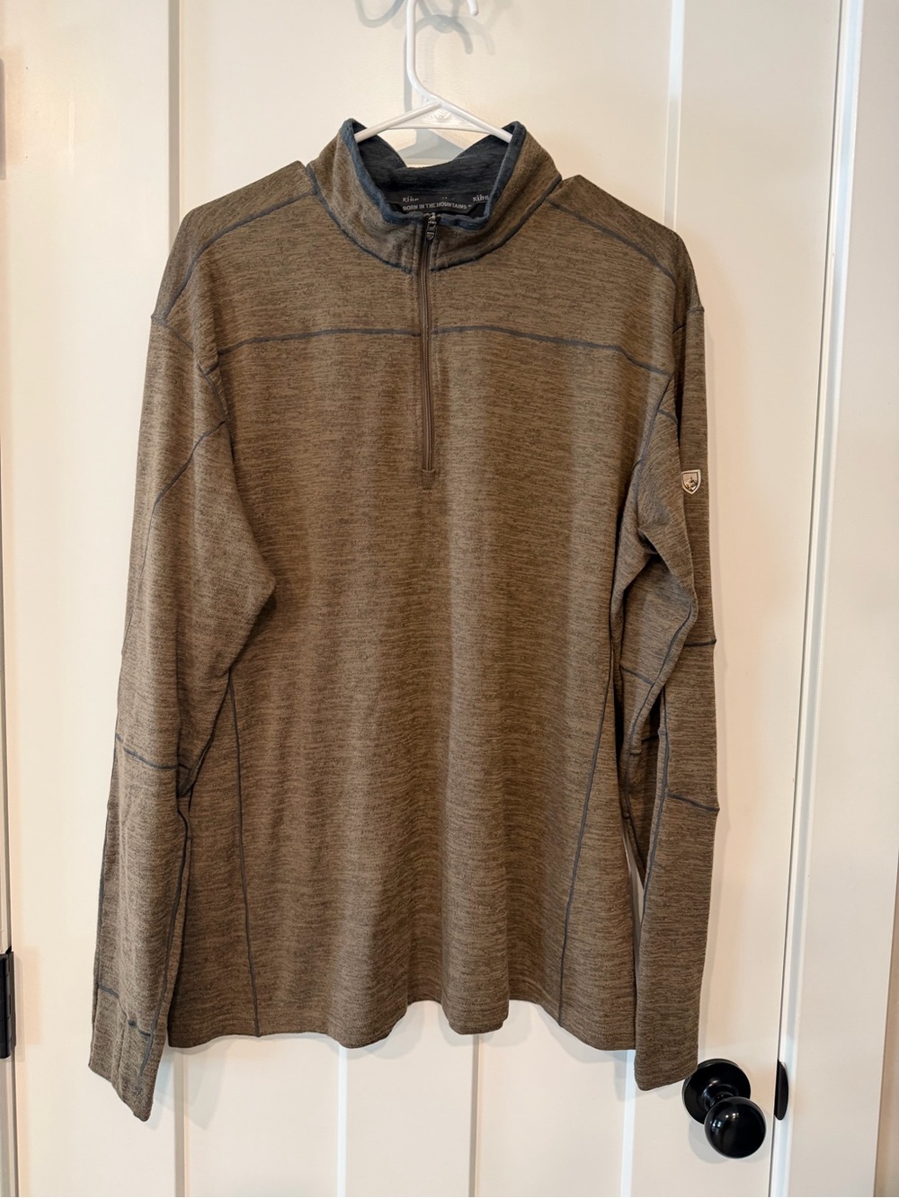 Men's Heathered Brown Quarter-Zip Sweater Size XL